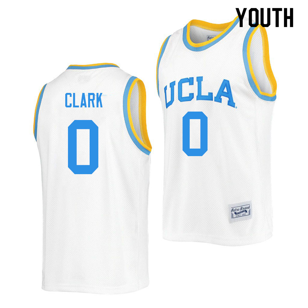 Youth #0 Jaylen Clark UCLA Bruins College Jerseys Sale-Retro White